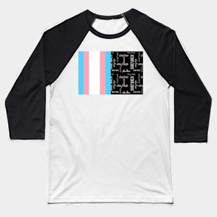 Trans Flag, She/Her Pronouns - Identity Pride Baseball T-Shirt